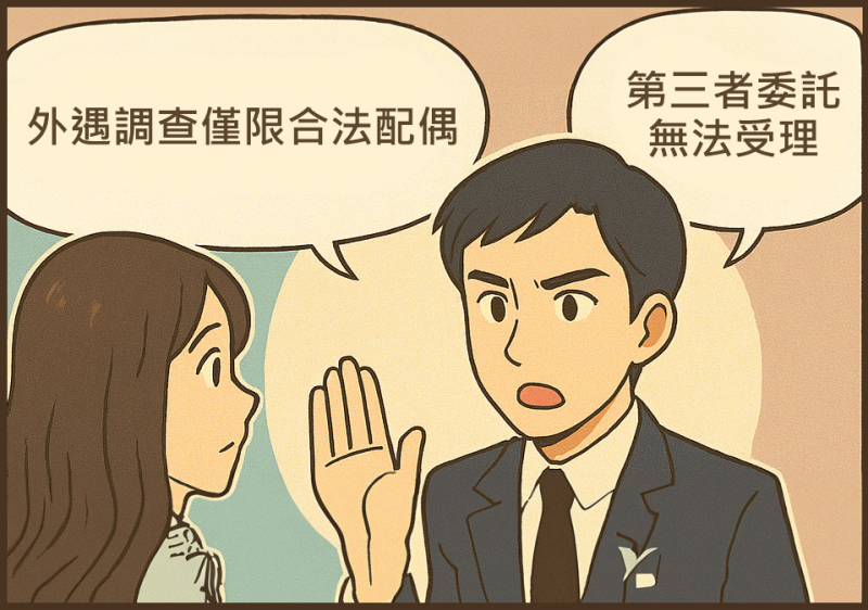 外遇調查僅限合法配偶,第三者委託無法受理 外遇調查僅限合法配偶,第三者委託無法受理